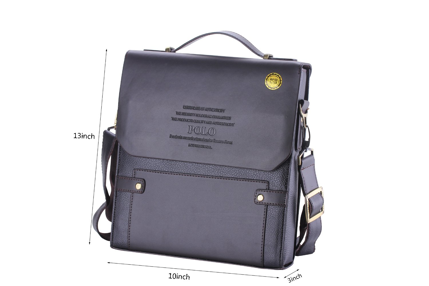 Polo Videng M336 Top Leather Rfid Block Briefcase Shoulder