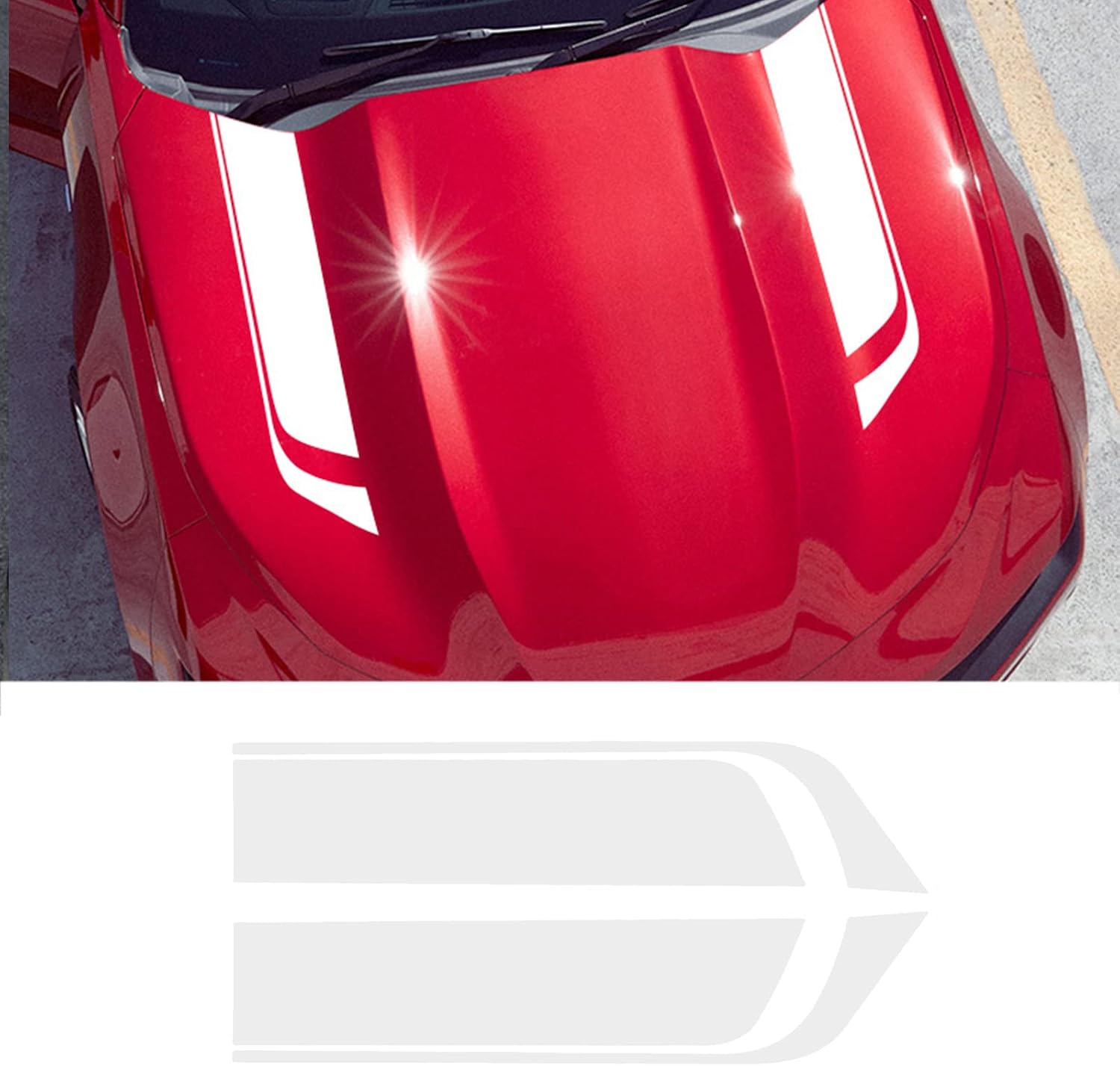 Car Hood Decal Sticker DBS002 Universal Hood Racing Body Side Vinyl Modified Stripe Exterior Decal Decoration White