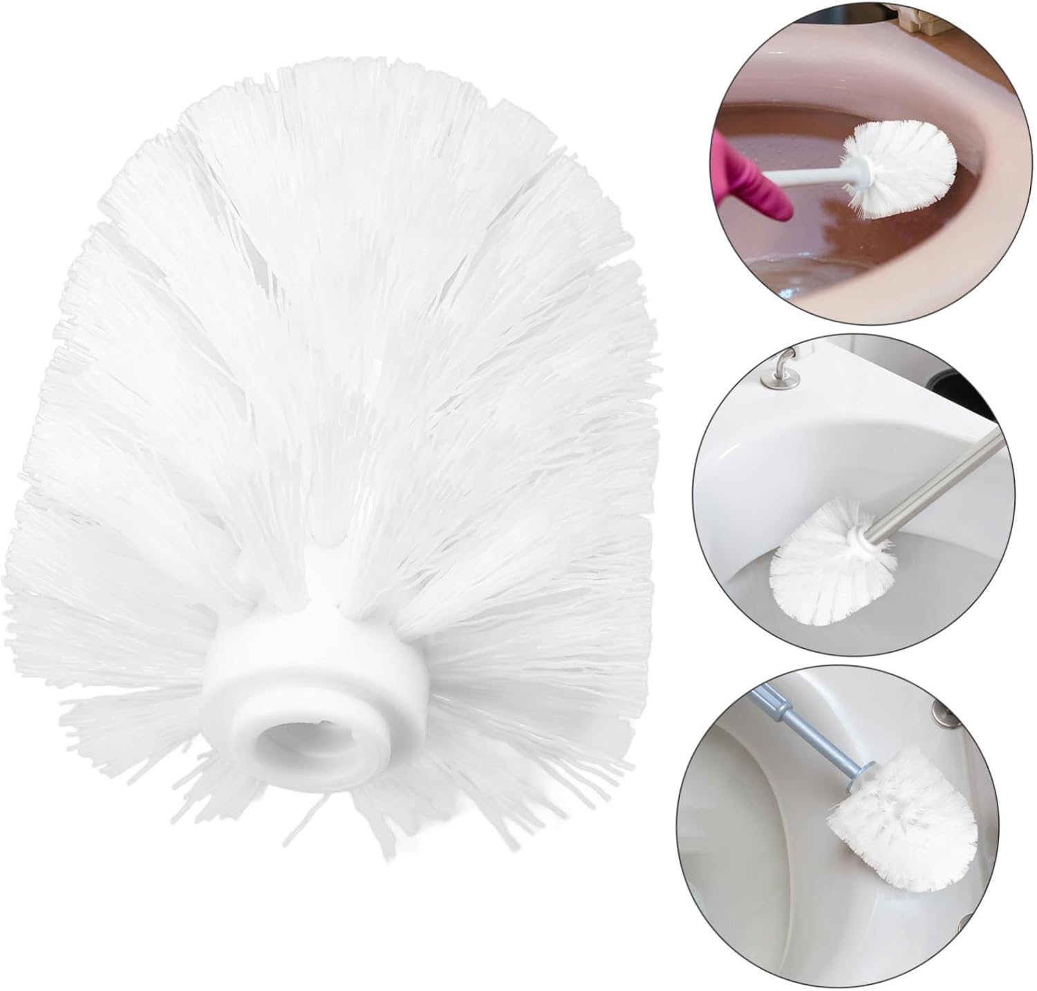 Garneck 12pcs Toilet Brush Replacement Dense Bristles for Bathroom Cleaning Tools Easy Attach Brush Refill for Use Practical Accessory