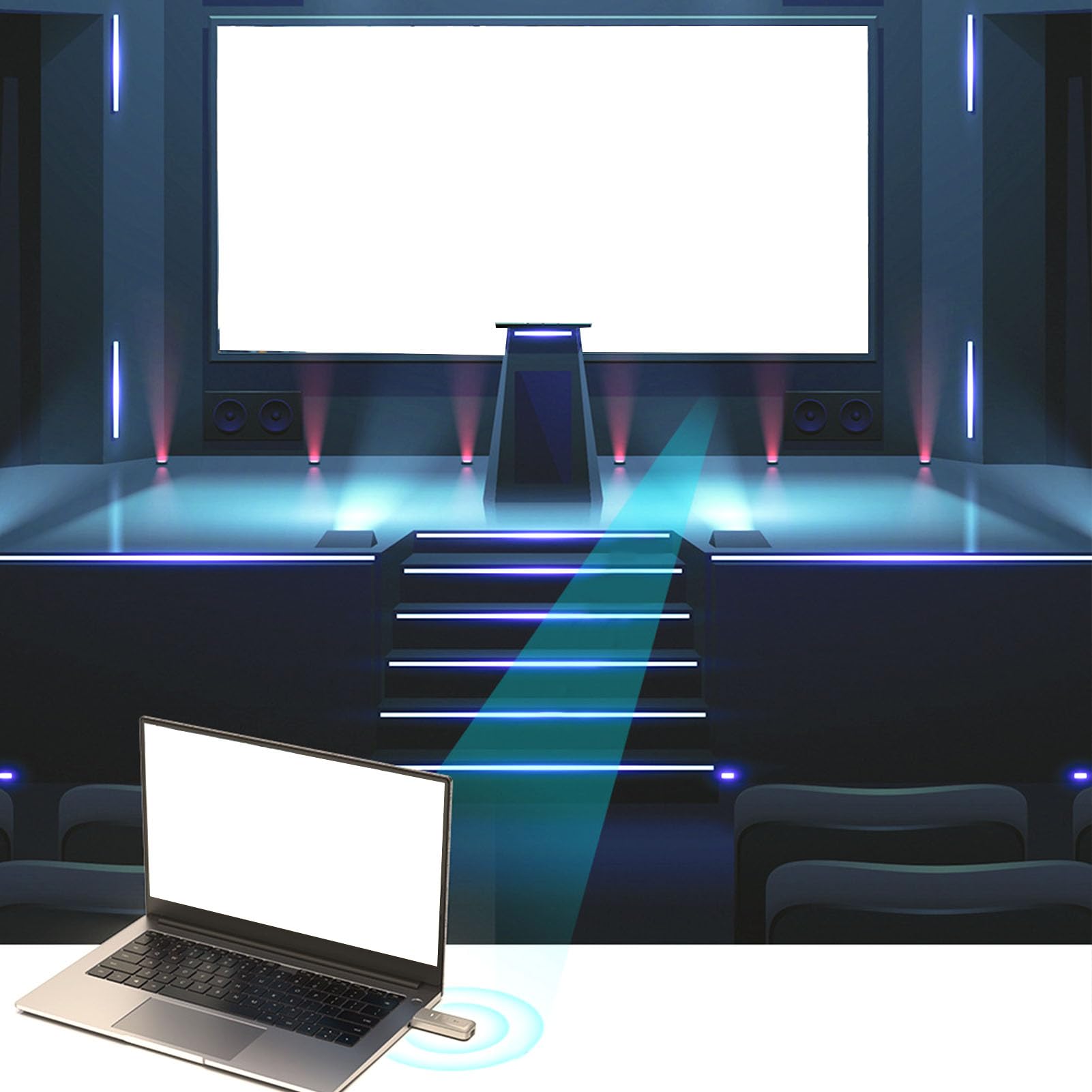 Trasmettitore e Ricevitore HDMI Wireless, Decodifica 5G WiFi 4K a 1080P 60Hz, Plug and Play, Portata 30 M, per PC, Proiettore, Home Theater