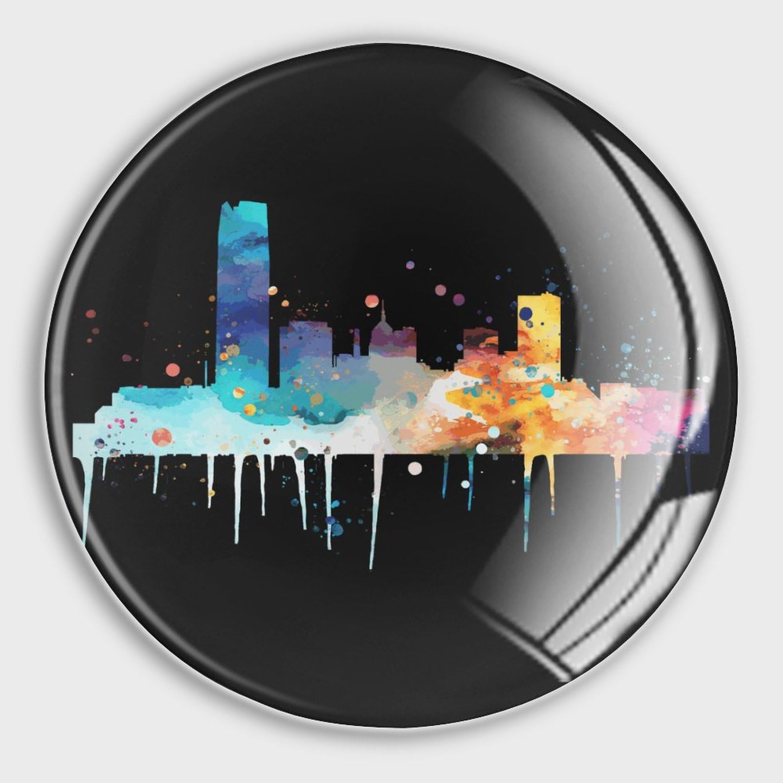 Aimants de réfrigérateur Oklahoma City en verre décoratif pour la maison et le bureau - Lot de 4