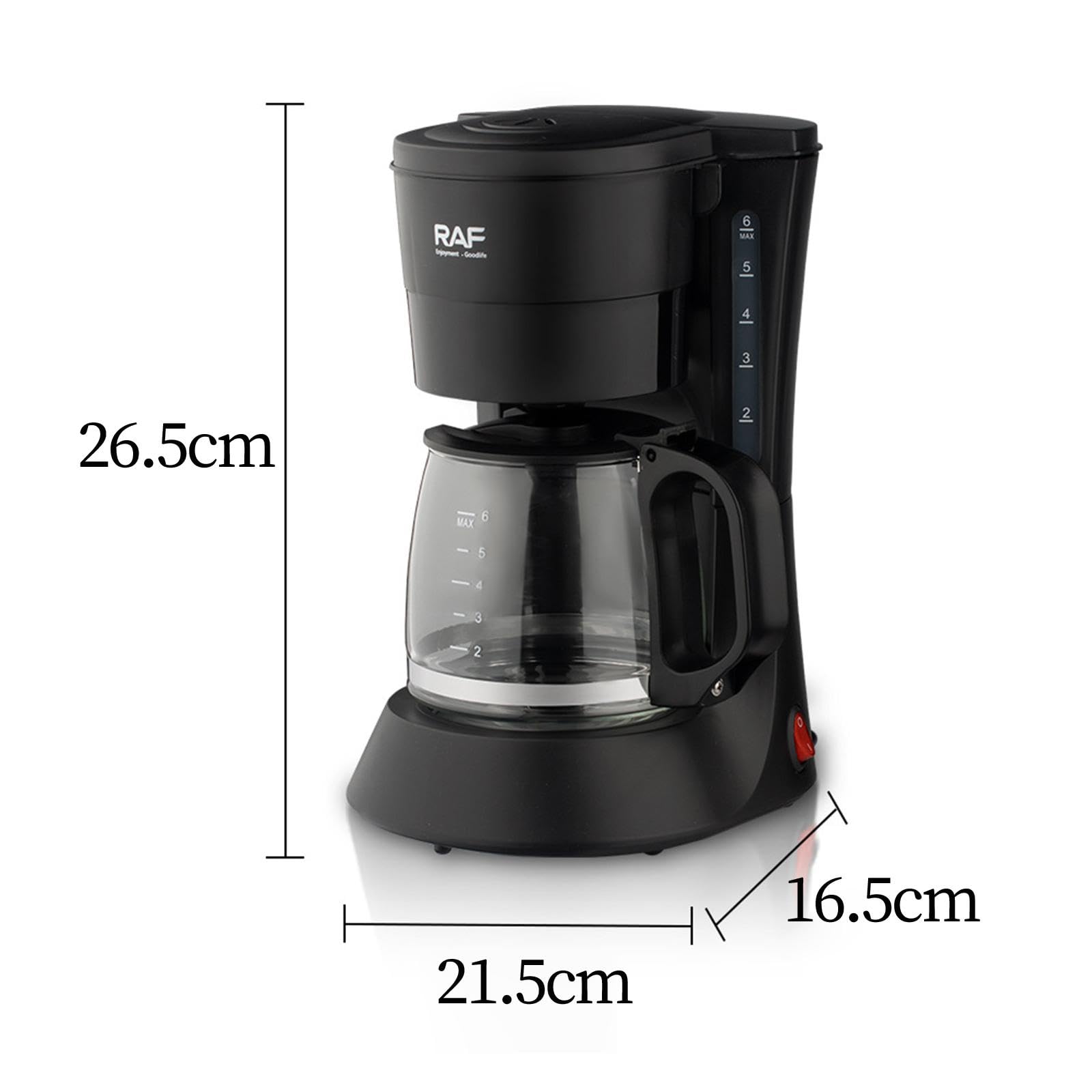 Cafetera Por Goteo con Adaptador Europeo, Indicador de Nivel de Agua Reutilizable, Máquina de Café con Filtro de Semiautomático para Ca