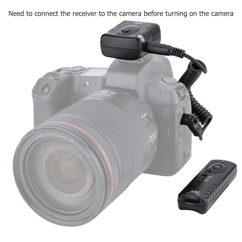 JJC JM-C Déclencheur sans Fil pour Canon EOS R10 R7 R6 R6 Mark II R M5 M6 90D 80D 77D 70D 250D 850D 800D 750D 550D 1500D G1X G3 X G5 X G10 SX70 Canon RS-70 60E3 Remplacer