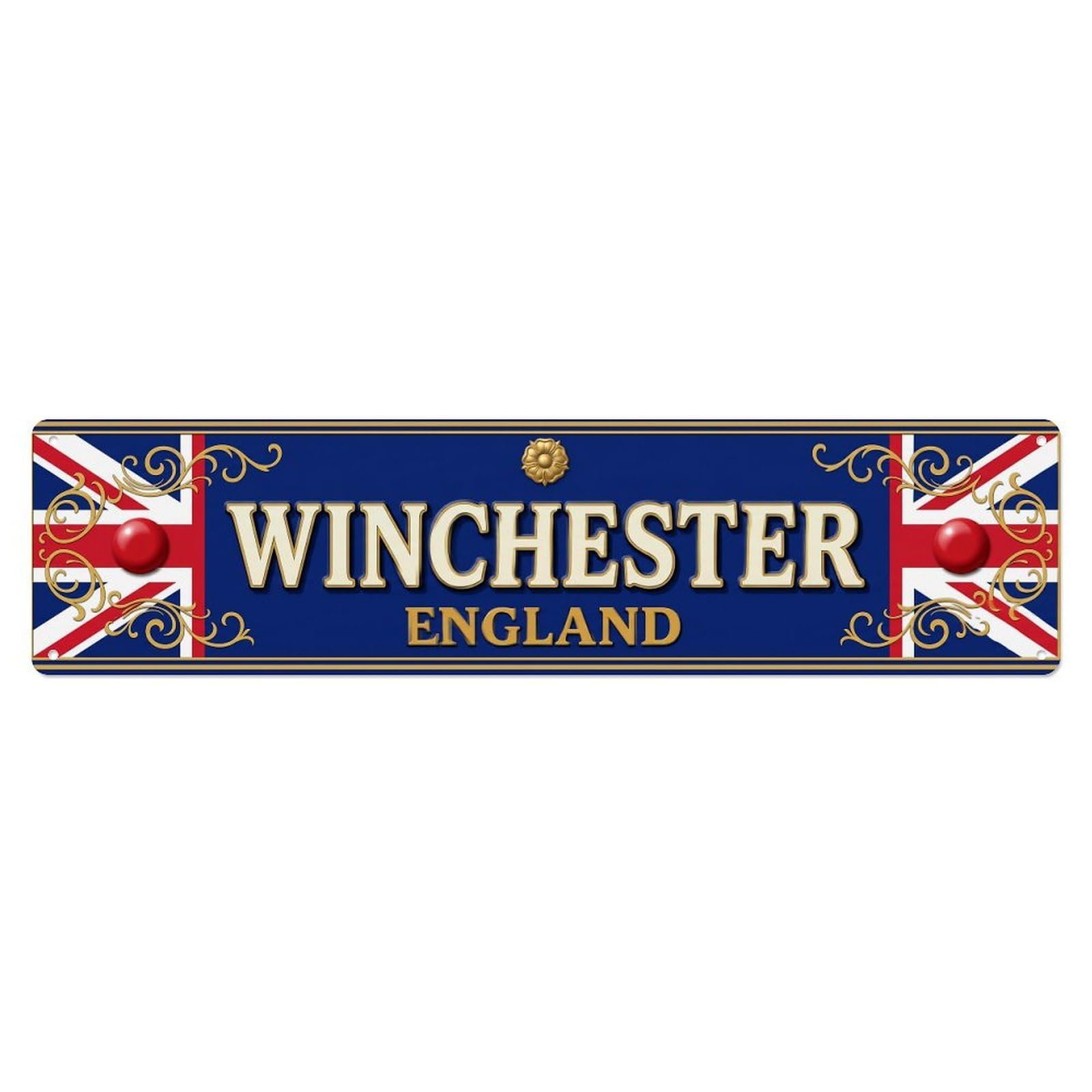 Winchester England Vintage Metal Tin Sign