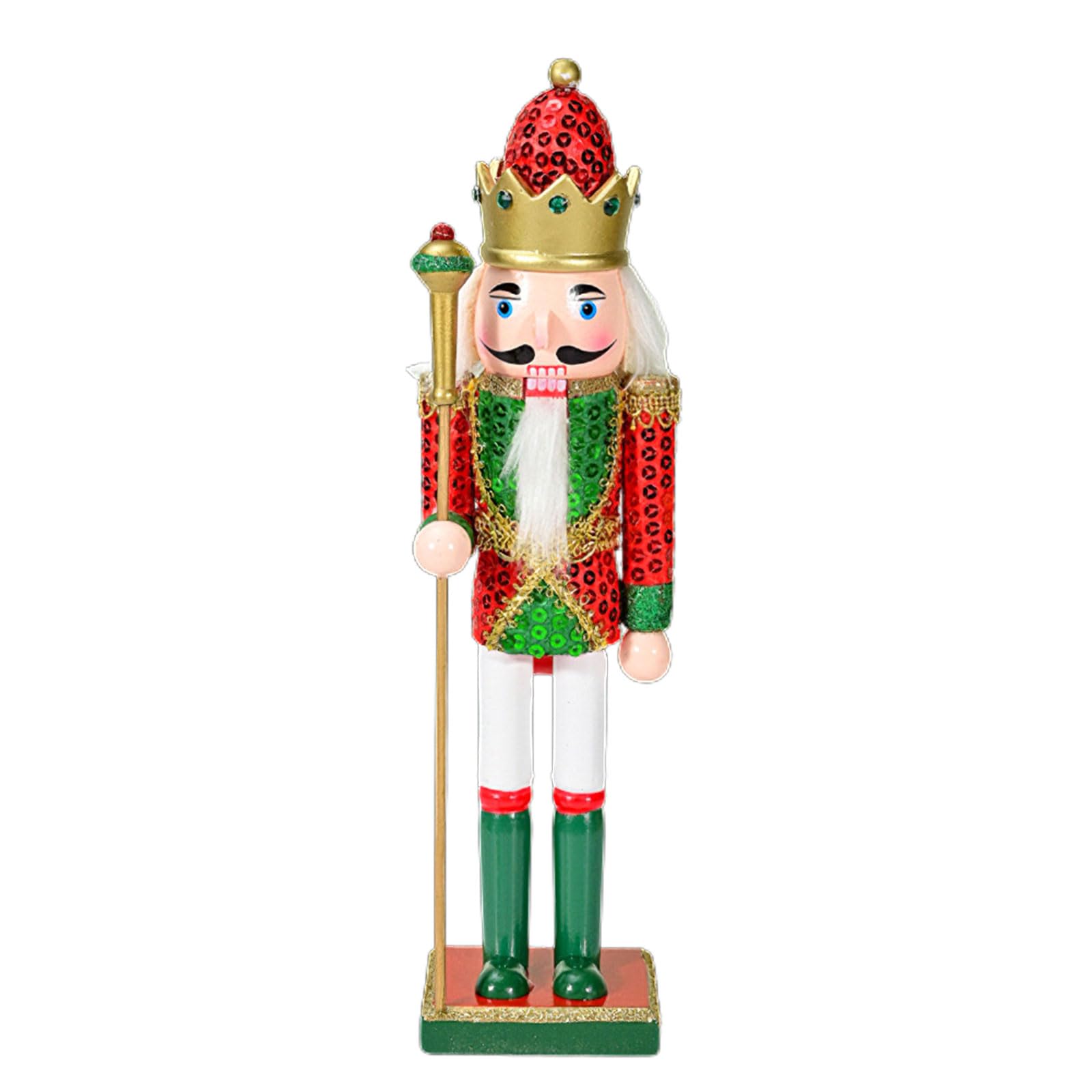 Hsioluted Christmas Soldier Doll Ornament Wood Christmas Farmhouse Ornaments 30CM Soldier Doll Desk Centerpiece Ornaments