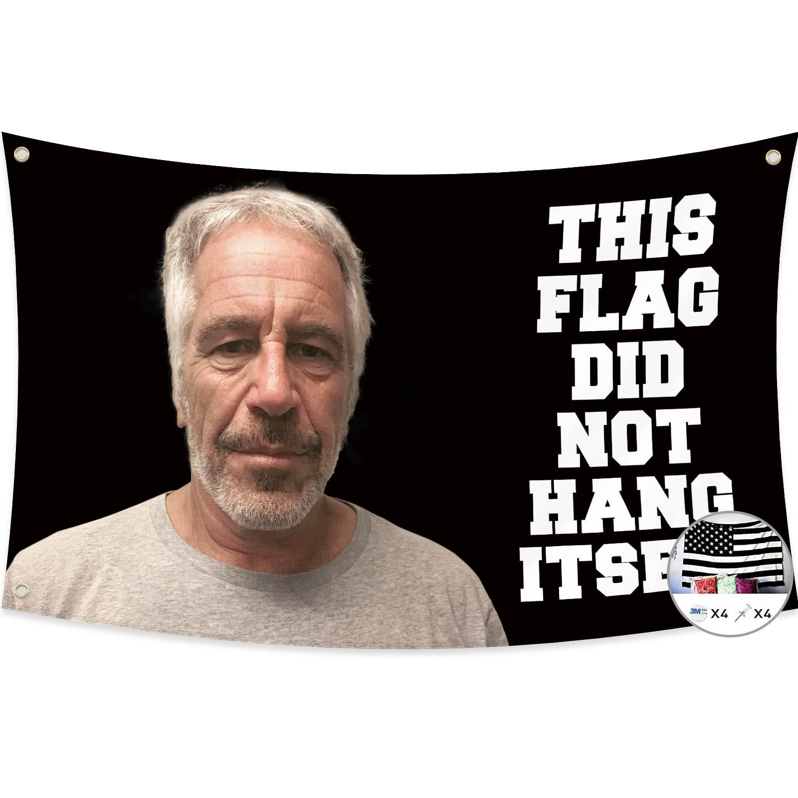 Lustige Flagge 90x150cm - Jeffrey Epstein Spruch Für Partys & Deko