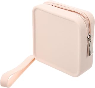Healeved Silicone Sanitary Napkin Storage Bag Portable Travel Pouch Skin-Texture Menstrual Case Compact Period Pad Holder for Teen Girls