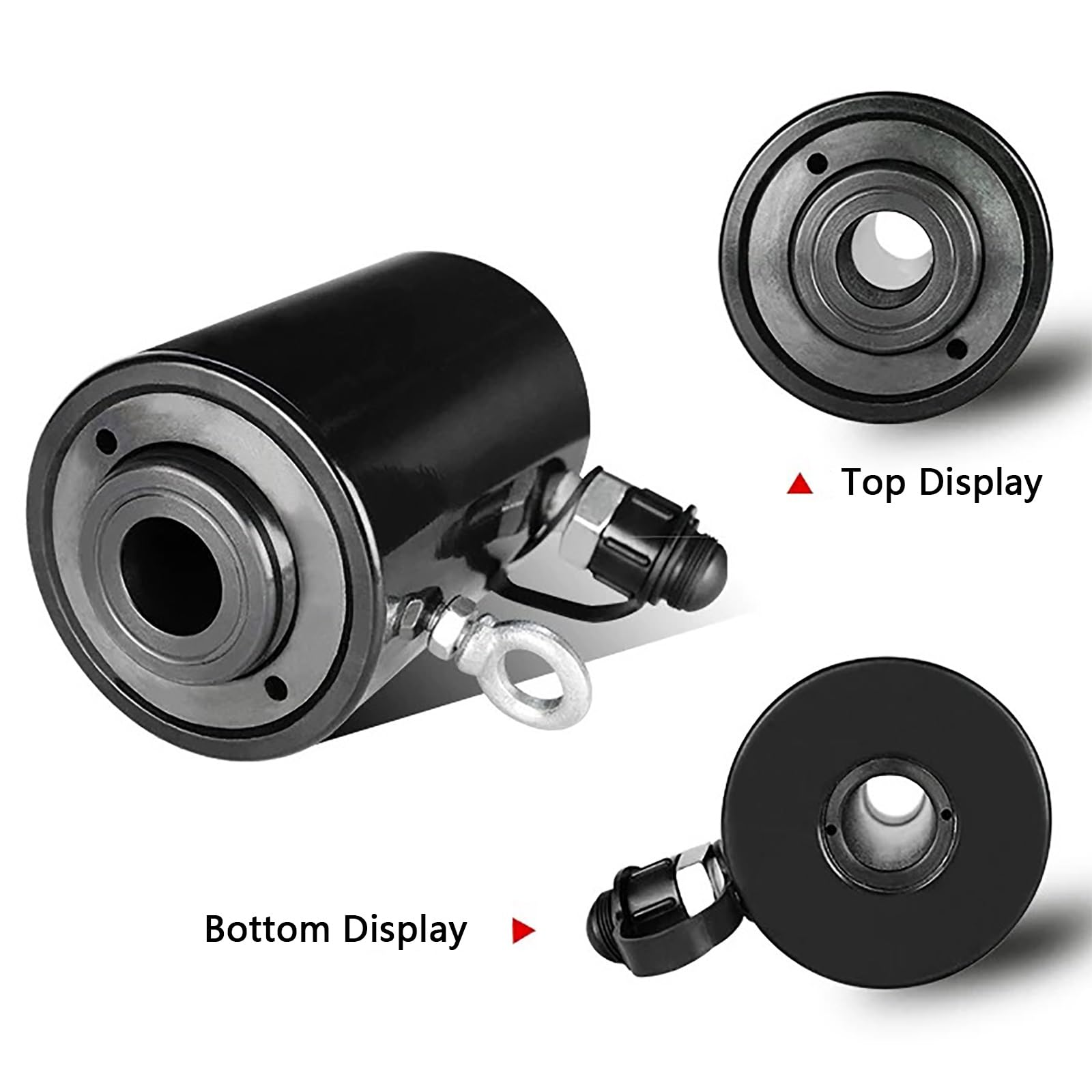Zestaw Hydraulicznego Podnośnika z Cylindrem Drążonym i Pompą Ręczną, Podnośnik Jednostronnego Działania z Automatycznym Cofaniem, z Przenośnymi Uchwytami(30T/Stroke 100MM)