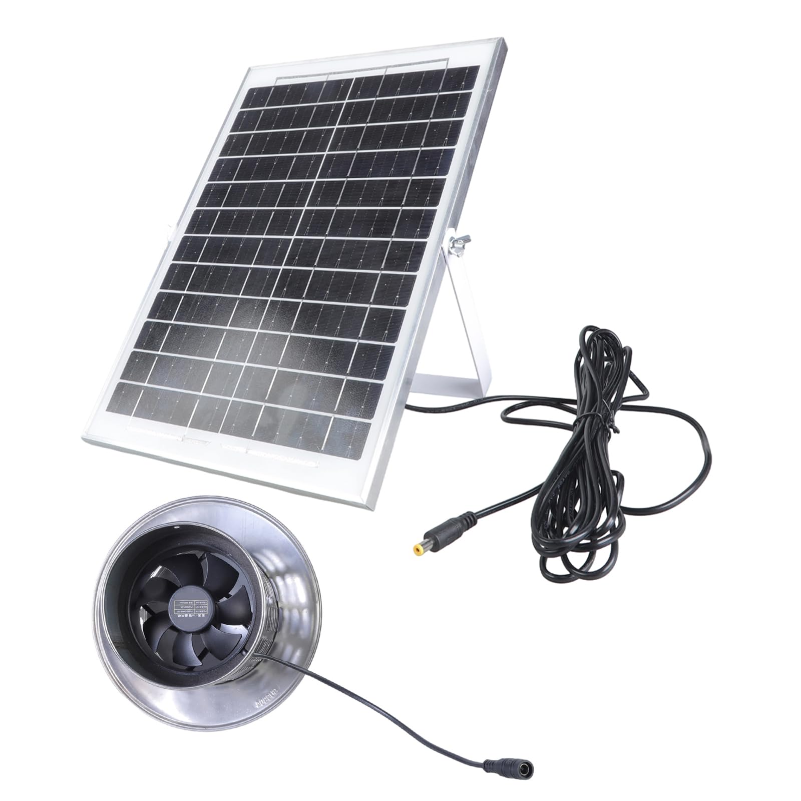 15W Exhaust Fan with Solar Panel Set Ventilation Case Exhaust Fan for Outdoor Chicken Greenhouse Shed Metal Roof Solar Blower