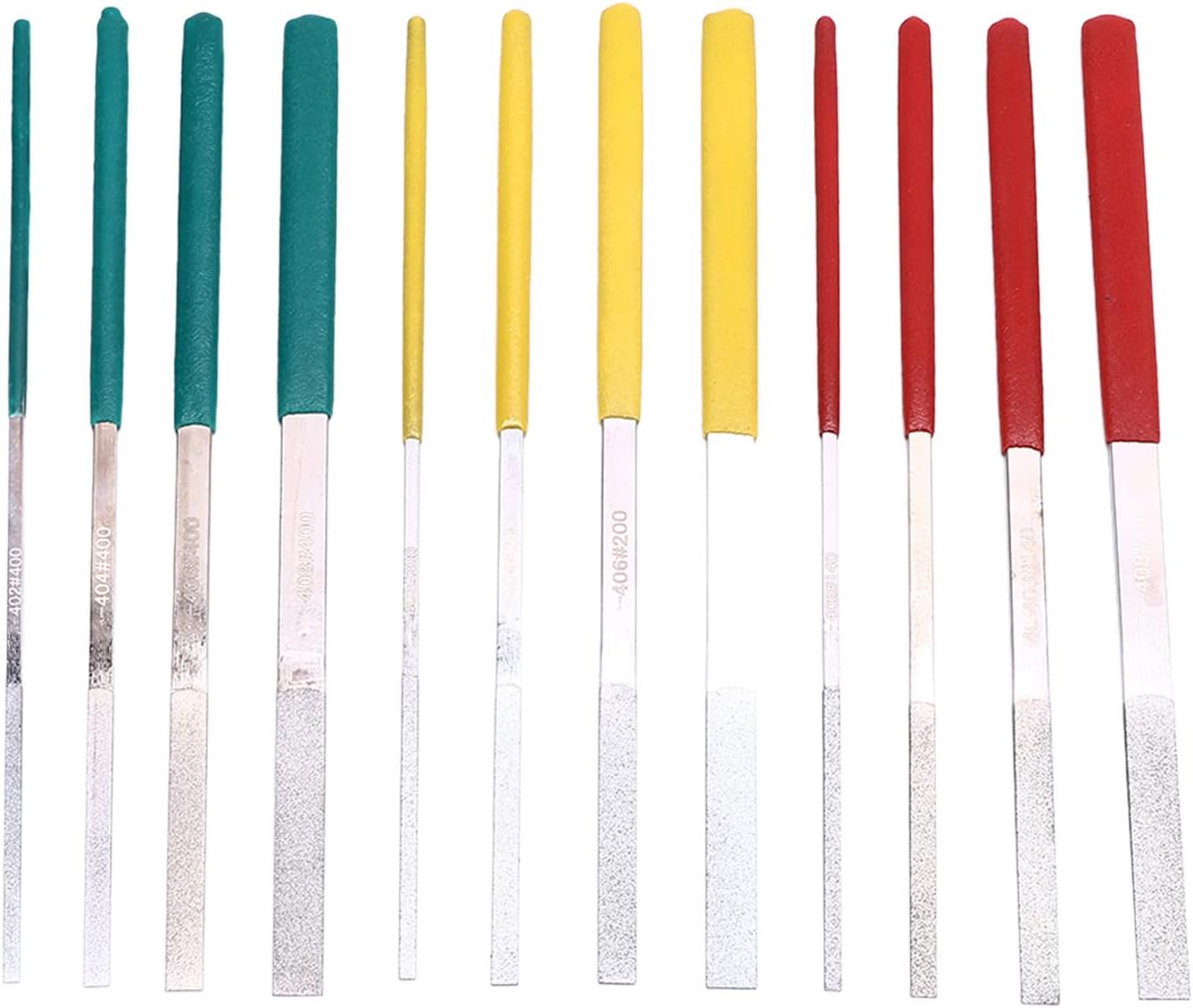 12Pcs Flat File Set with Hardness, Excellent Performance, and Comfortable Handles for Manual Processing and Grinding of Wood, Ceramics, and Metal