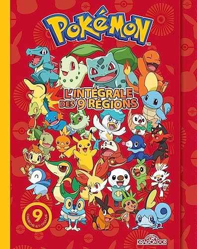 Pokémon – L'Intégrale des neuf régions – Livre compilation avec 9 aventures cherche-et-trouve, des informations sur les Pokémon et des jeux...