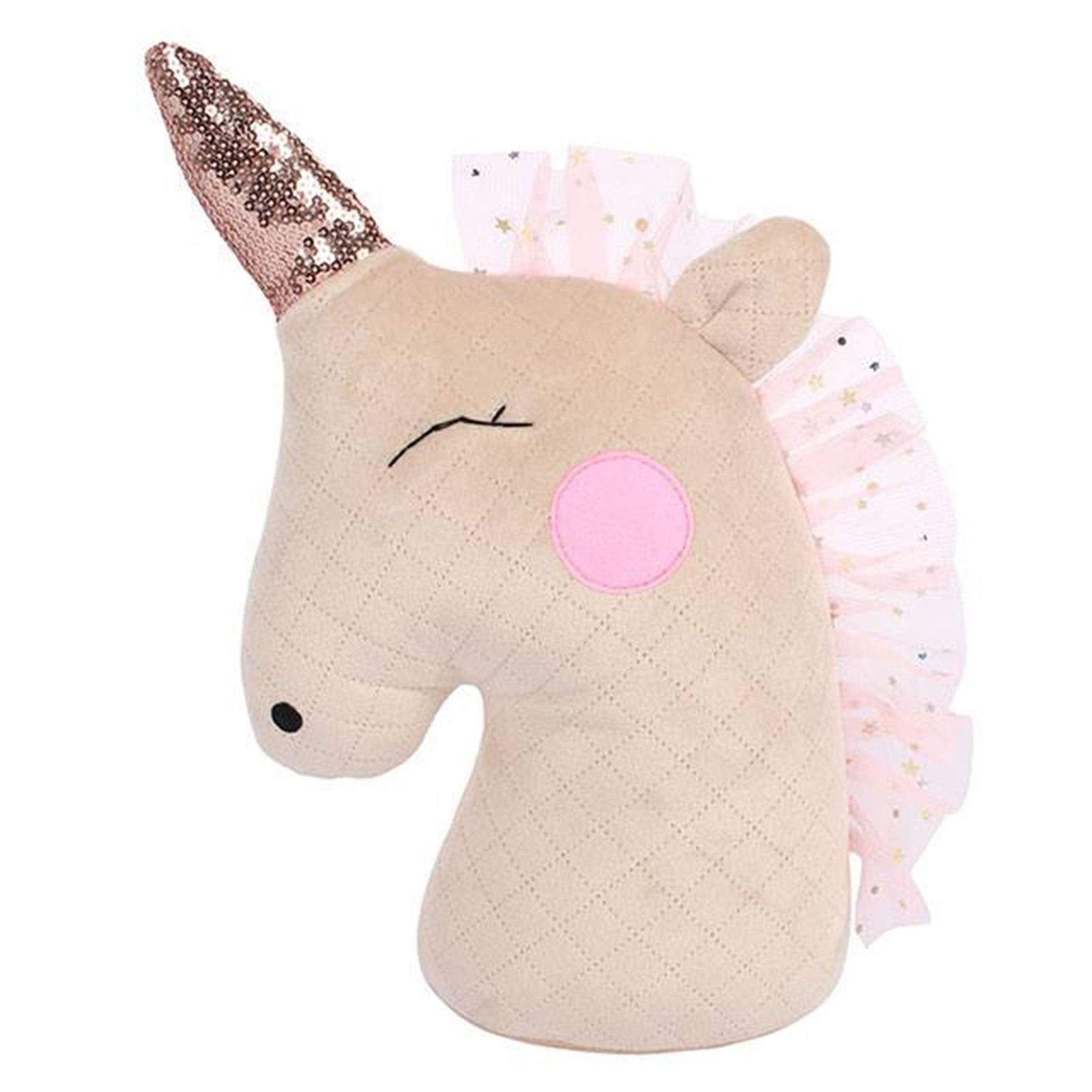 Jones Home and Gift Pale Blush Unicorn Door Stop