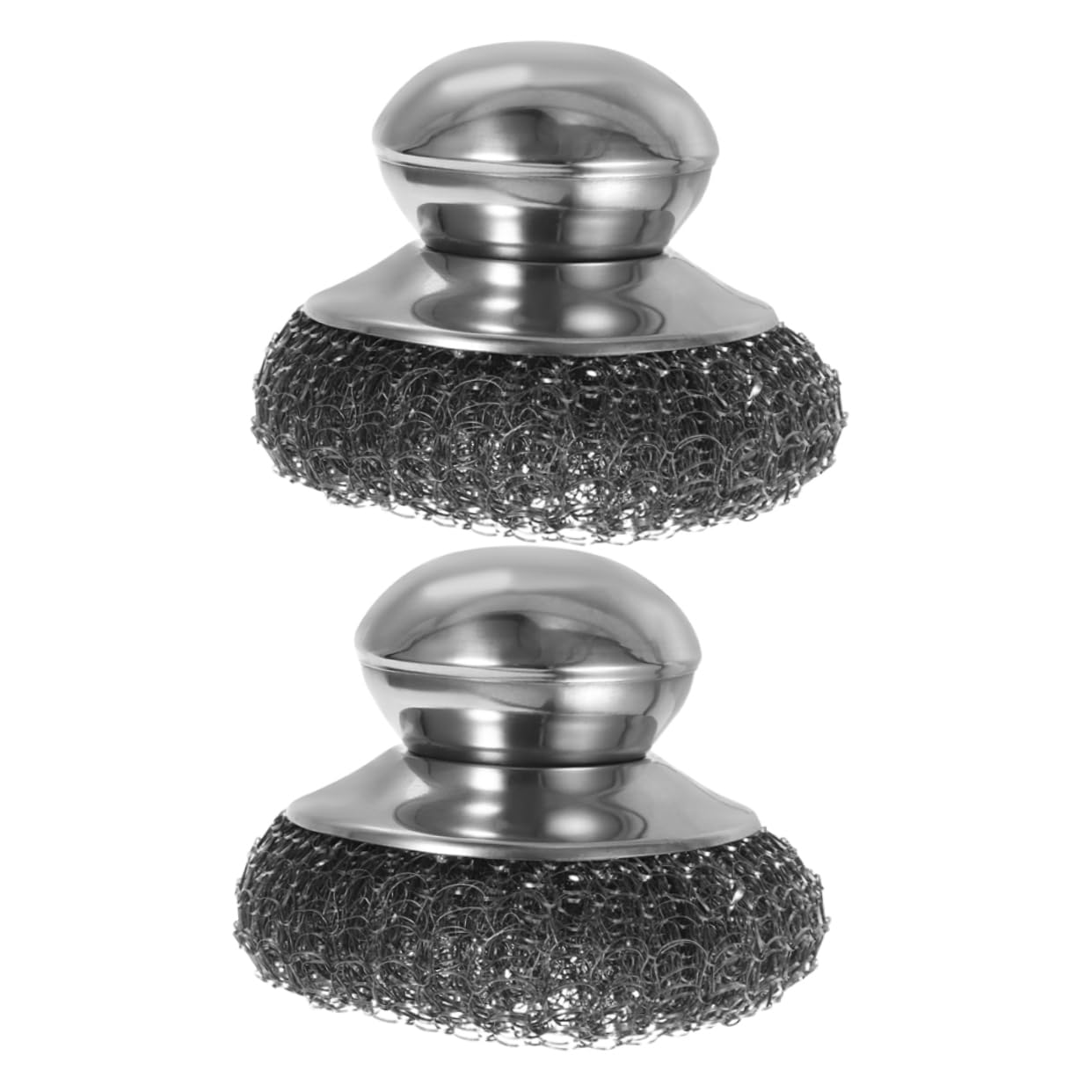 HOLIDYOYO 2pcs Pan Steel Scrubber Pot Cleaning Ball Brush Handle Dishwashing Brush for Kitchen