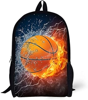 Basketball School Backpack for Boys/Girls 17 in Black Boy Backpack,Cool Design Casual Daypack Sports Backpack for Man/Kid/Girl/Woman