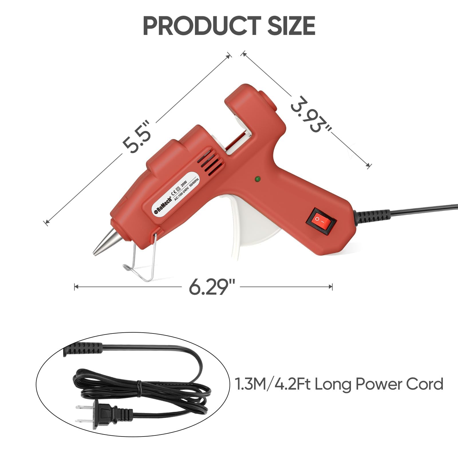 ROMECH 20W Mini Hot Glue Gun with 30 Glue Sticks Set, Fast Preheating Hot Glue Gun Kit Heavy Duty Gluegun for Craft, DIY, Repairs (): Red