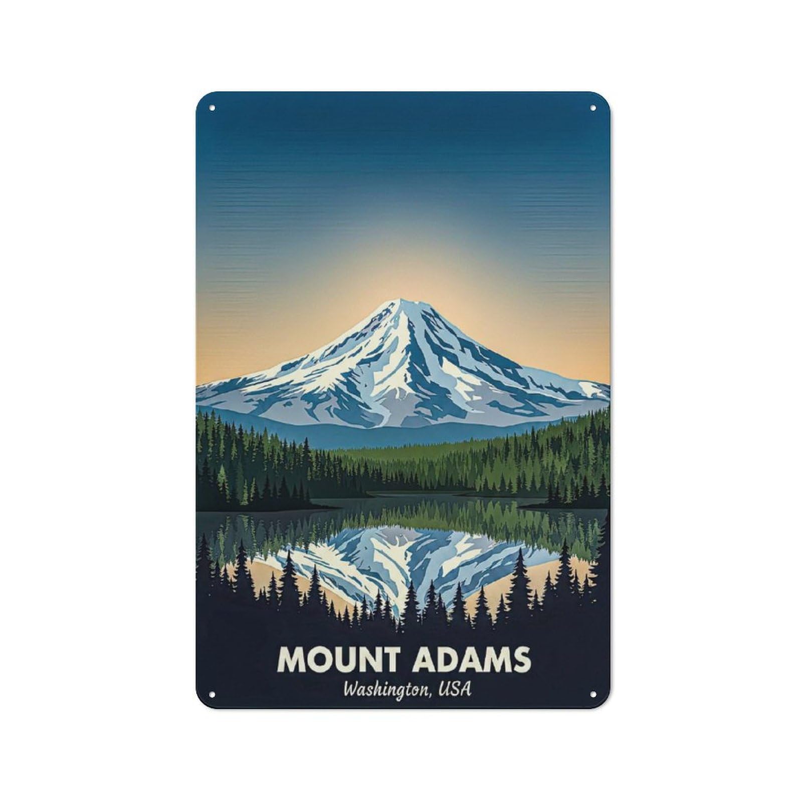 Junmoney Style-23 Mount Adams Washington Usa Vintage Printed Metal Sign 30X20cm For Garage Wall, For Collectors Of Vintage Metal Wall Decor