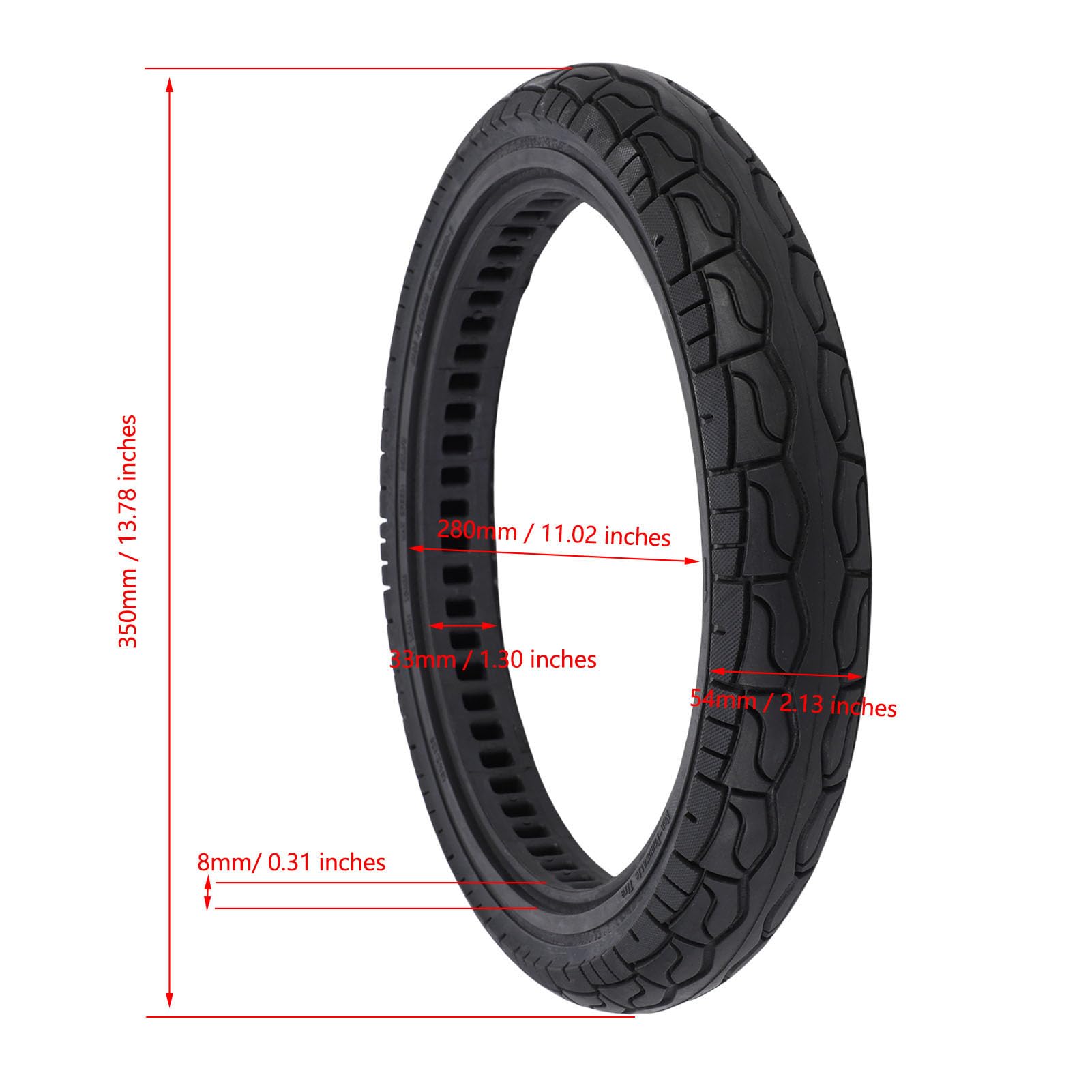 banapoy Pneumatico Solido 16x2.125, Pneumatico in Gomma Antiforatura Antideflagrante da 16 Pollici con Ammortizzazione Migliorata per Scooter Elettrici Bici Elettrica, Ruota per