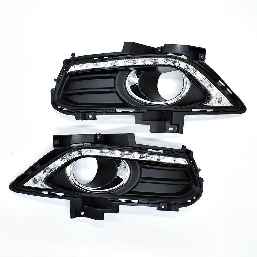 LED Fog Lights Assemblies Fit for 2013 2014 2015 2016 Ford Fusion Daytime Running Light DRL Driving Lights Front Bumper Fog Light