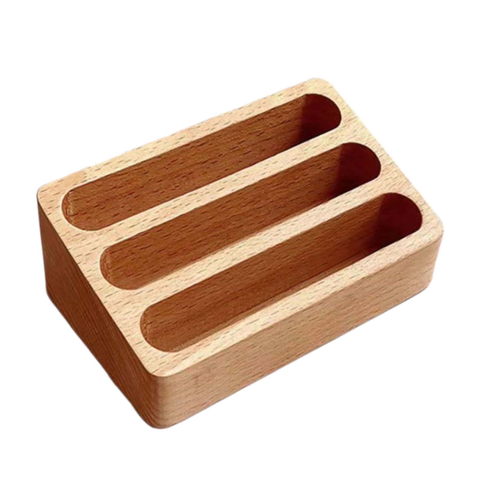 Card Holder Desk Wood Business Organizers Desktop Display Stand for Home Desktop Display Stand