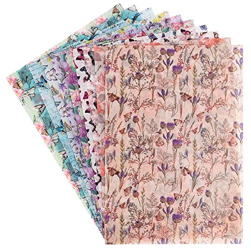 Ideen mit Herz Dekorpapier | Motiv-Transparentpapiere Deluxe | geprägt | farbig | Spotlack-veredelt | DIN A4 | 150g/m² | 10 Bogen | Bastelpapier mit Muster (Schmetterlinge)