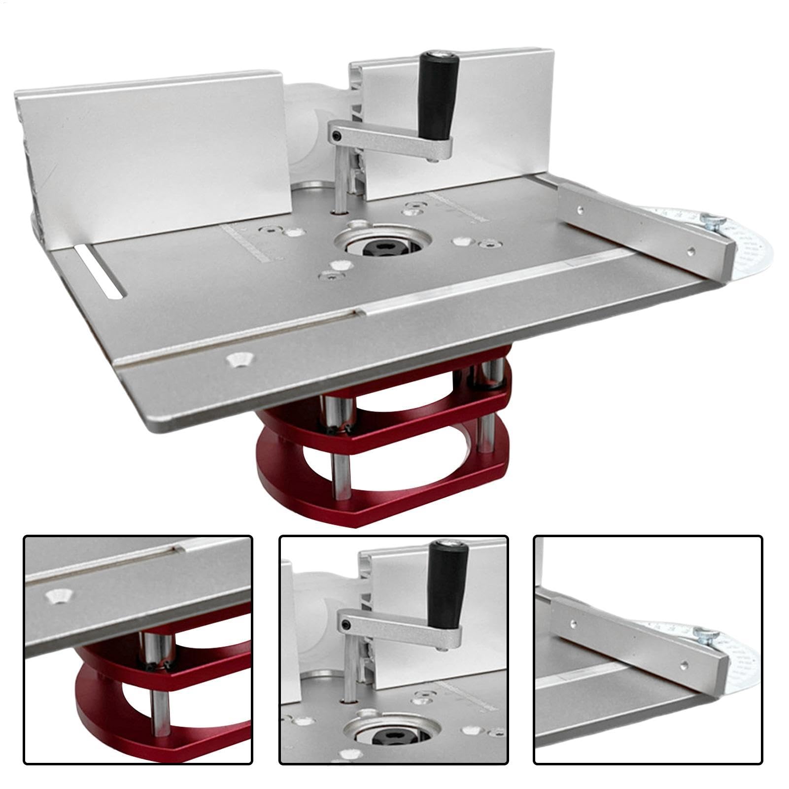 Elevador para Mesa de Fresadora Antióxido con Escala Clara | Placa Base De Inserción Para Sierra Mesa Máquina Grabadora Para Madera, Recortadoras Pequeñas, Motores Y Elevación Mesa