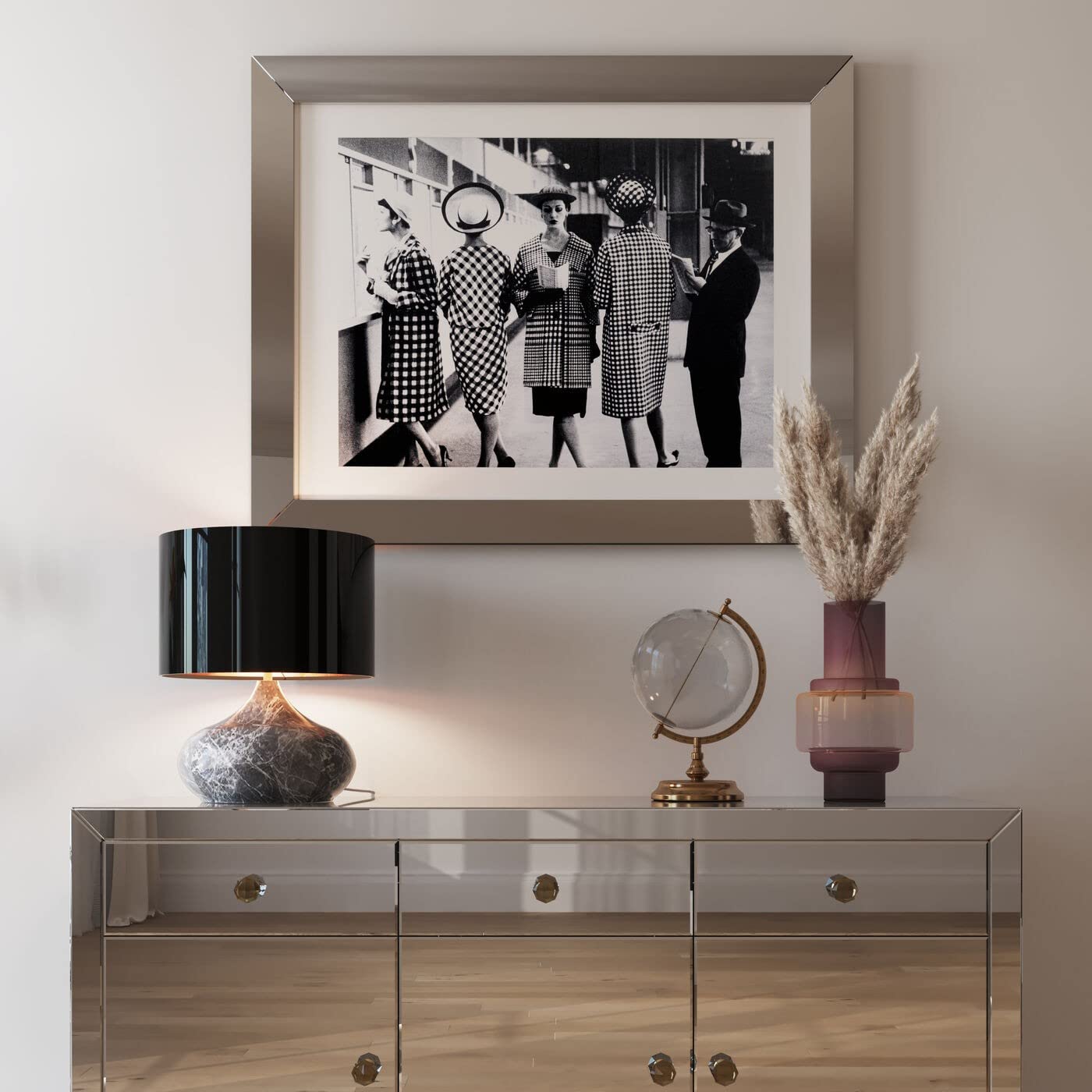 Kare Design Lampada da tavolo Mamo Deluxe, nero, 41x37x37cm | abat jour effetto marmo, paralume orientabile, luce calda, stile elegante, per comodino, lampadina non inclusa