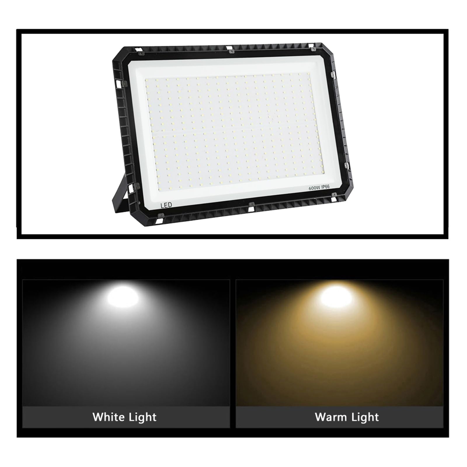 Naświetlacz LED, Or LED 200W 600W Reflektor Zewnętrzny Reflektor Budynek Zewnętrzne Oświetlenie Ścienne Wodoodporny Reflektor Do Kwadratowego Patio(200W)