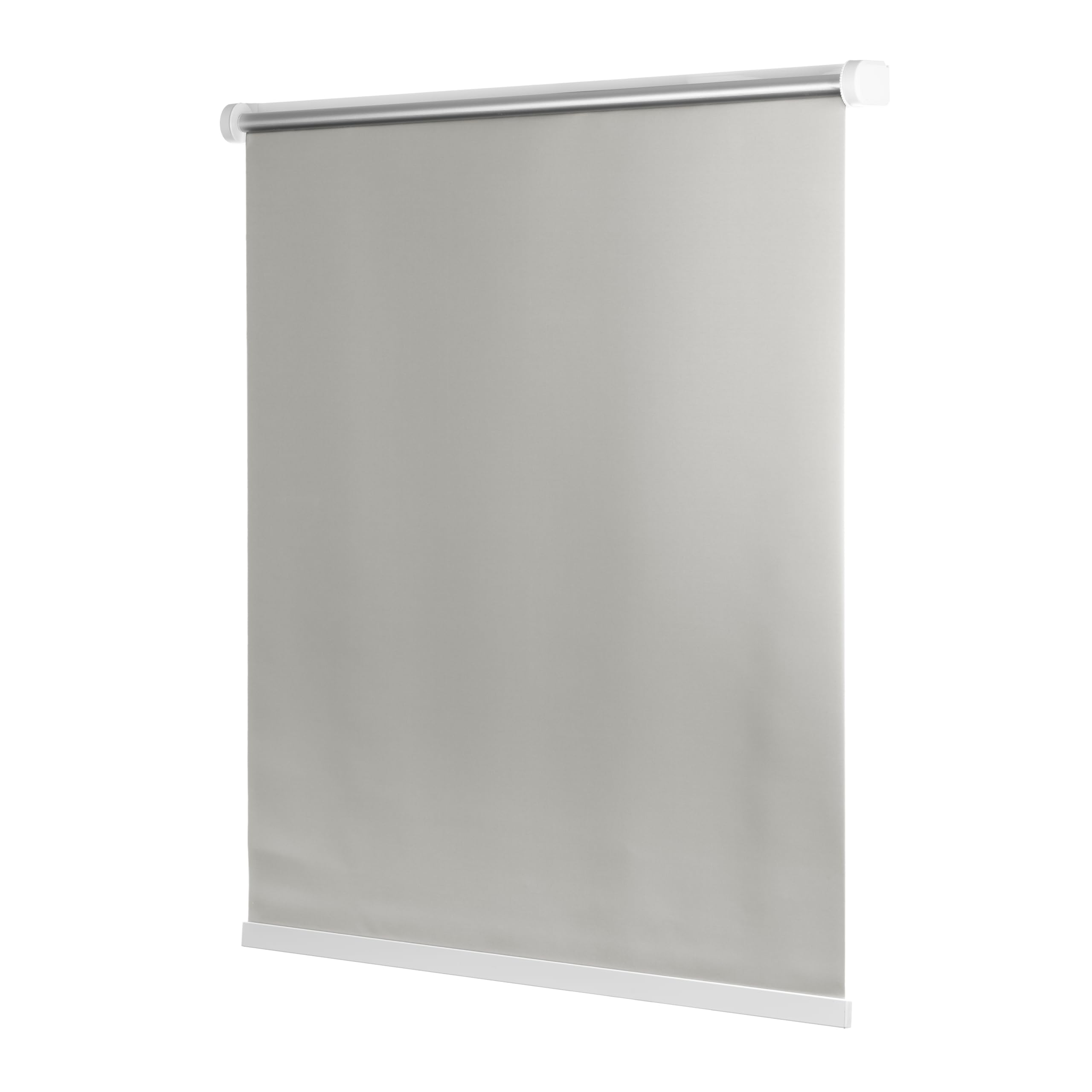 Ventanara® Rollo ohne Bohren schnurlos Springrollo inklusive Klemmträgern (hellgrau (raumverdunkelnd), 110 x 150 cm)
