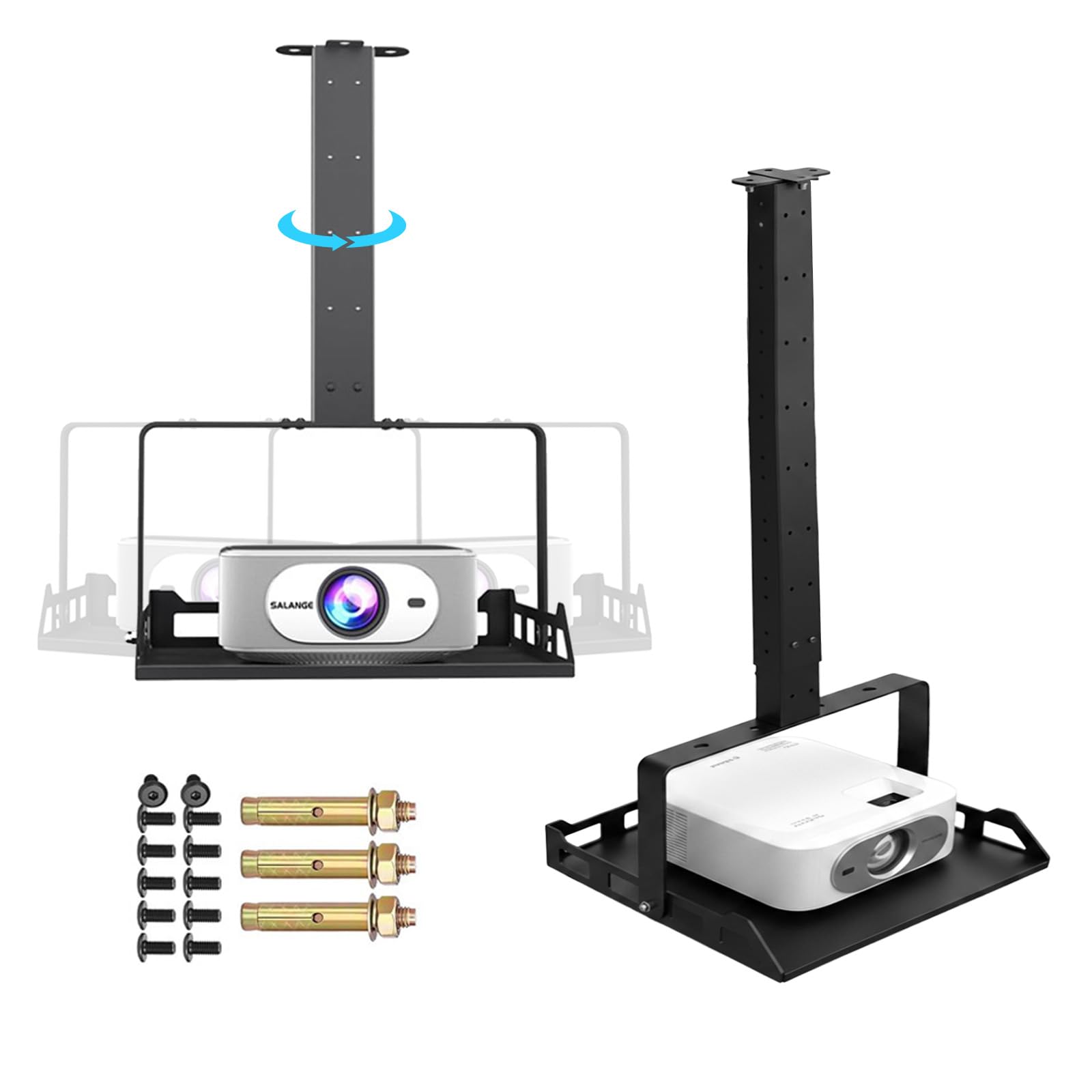 Fixation au plafond pour projecteur avec plateau, support de projecteur
