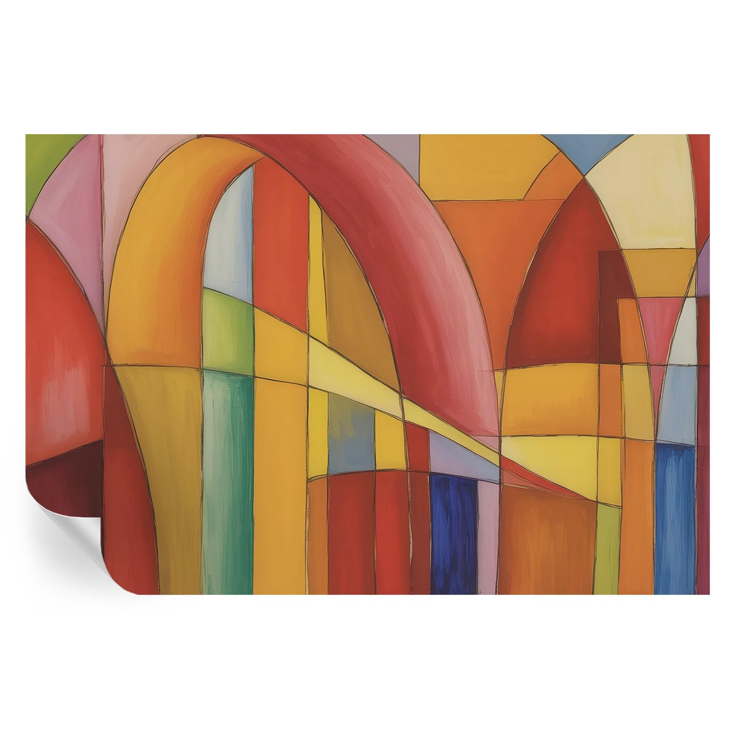 Mural vinílico para pasillos con formas de energía de 104x70 cm para decorar tu hogar