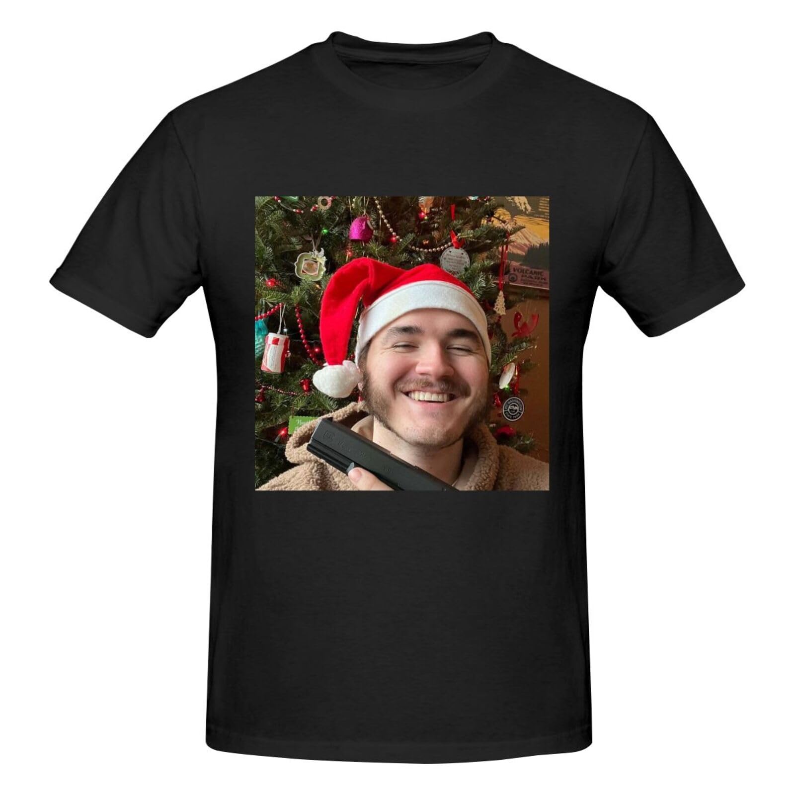 Ezkyztlw Men's Black Johnathan J-Schlatt Schlatt T Shirt For Crew Neck Shirts Cotton Short Sleeve Casual Wear Round Neck T-Shirts Clothes Large