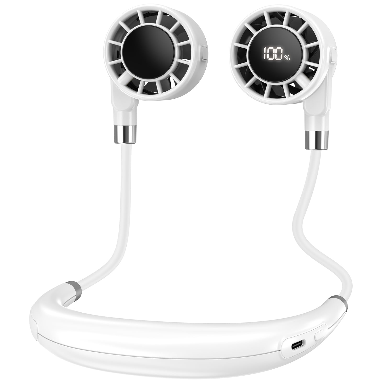 sukaudiz Neck Fan Rechargeable, 10000RPM Portable Neck Fan 6 Speeds Cooling Fan, 4000mAh Battery 5-16H Worktime, Quiet Personal Fan Around The Neck for Women Men Kids - Ideal for Home Office Travel
