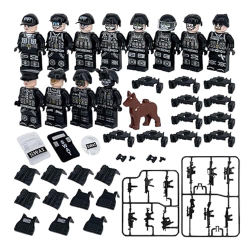 Plok Lot de 12 mini figurines militaires, armes de guerre, mini jouets de construction, jeu de rôle pour garçons et filles Cover