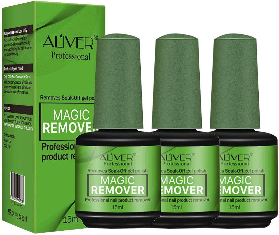 Magic Soak-Off Quick,Professional Nail Polish Remover for Natural, Gel Nails (Green-3)