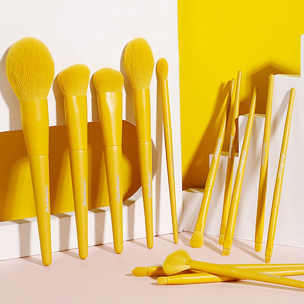 Makeup Brush Set 13pcs Professional Makeup Brushes (13Pcs, LEMON) for