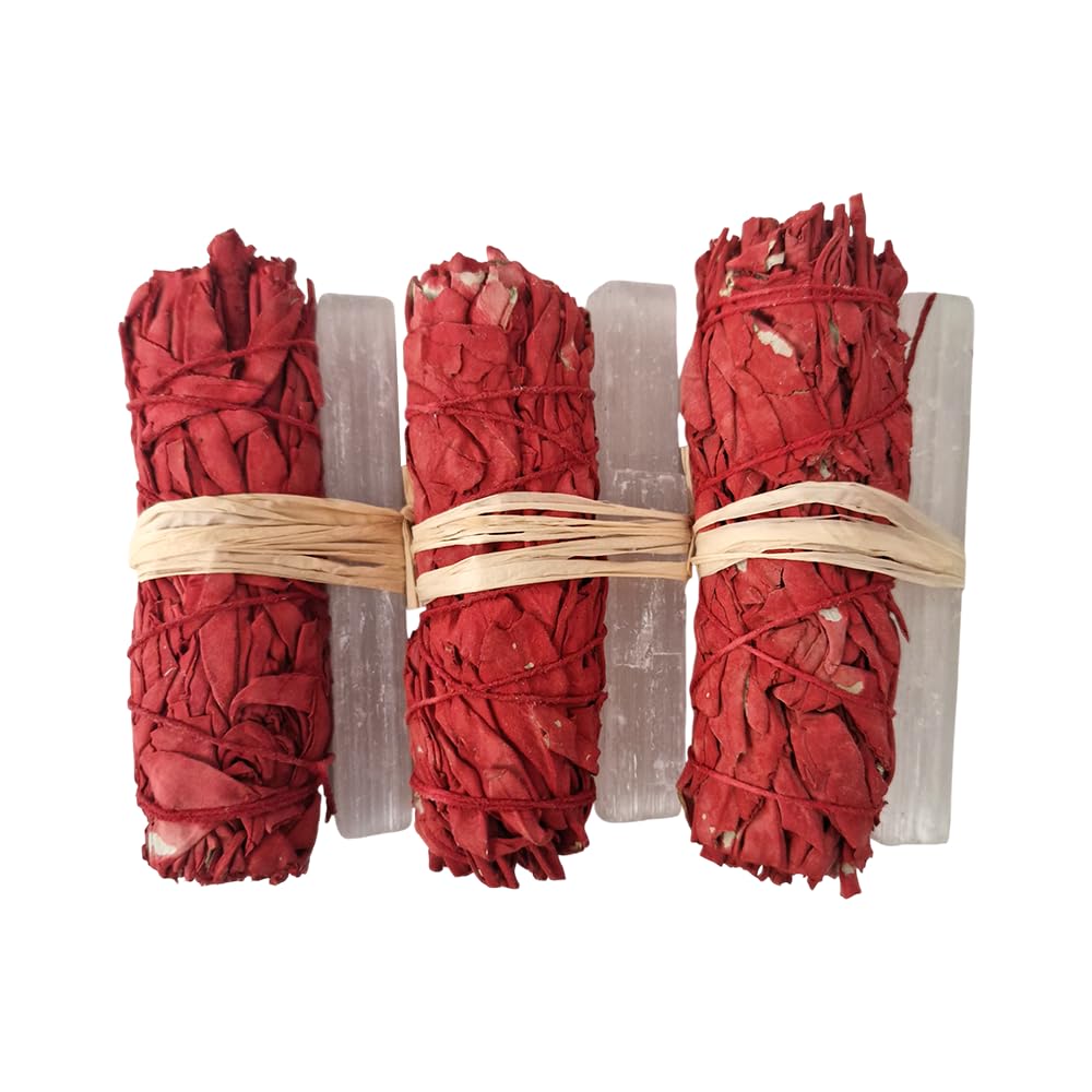 Smudge Stick, Dragon’s Blood and Selenite 4", Pack of 3