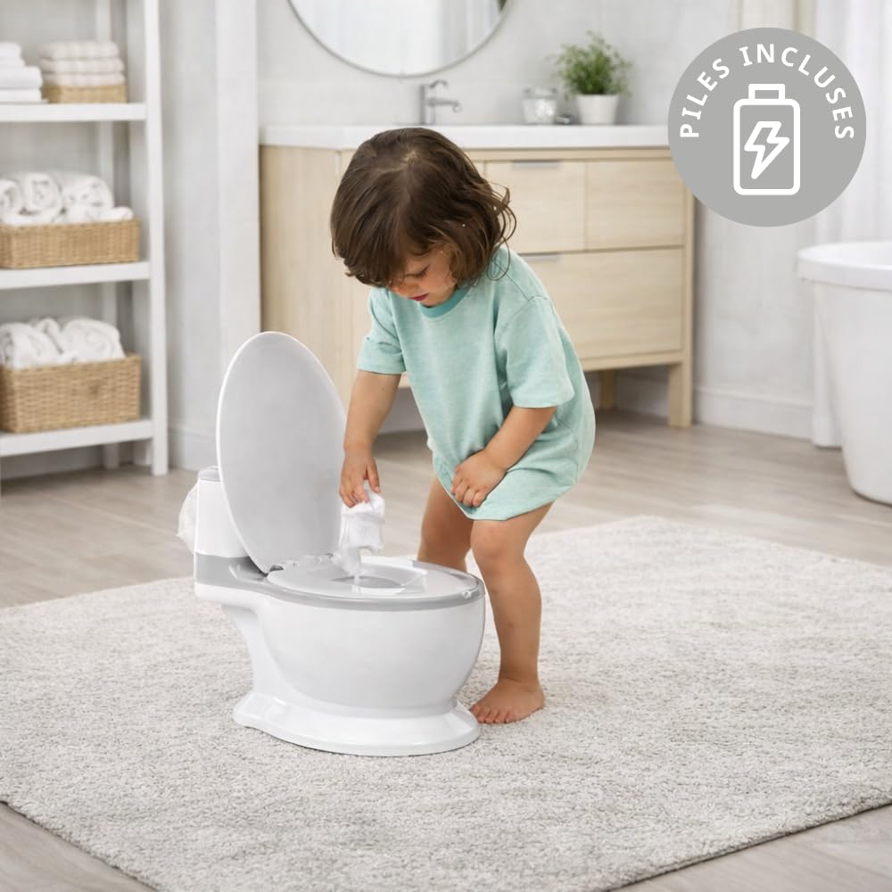 Jané First Potty Pot d’Apprentissage avec Son de Chasse d’Eau, Antidérapant, Bac Amovible Anti-Éclaboussures, Facile à Nettoyer