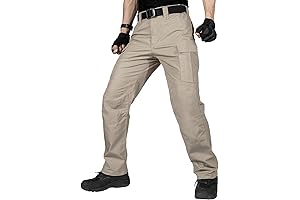 FREE SOLDIER Men's Khaki Cargo Pants for Men, Tactical Cargo Work Pants with Multi Pocket