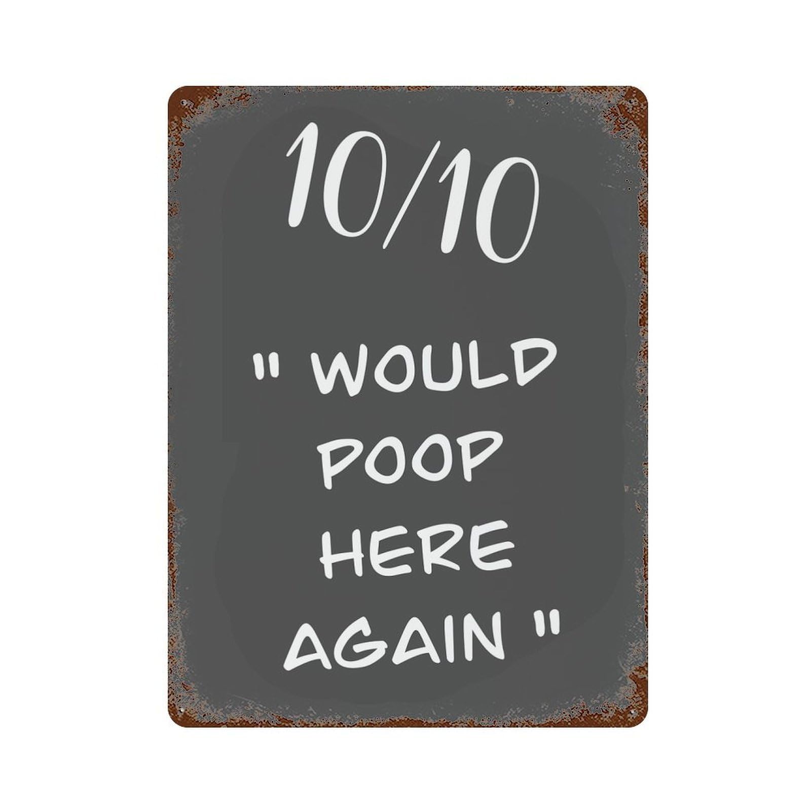 Garage Style Funny Toilet Quote Review Rusty Metal Tin Sign 15.7"x11.8", Farmhouse Wall Decor for Bar And Workshop
