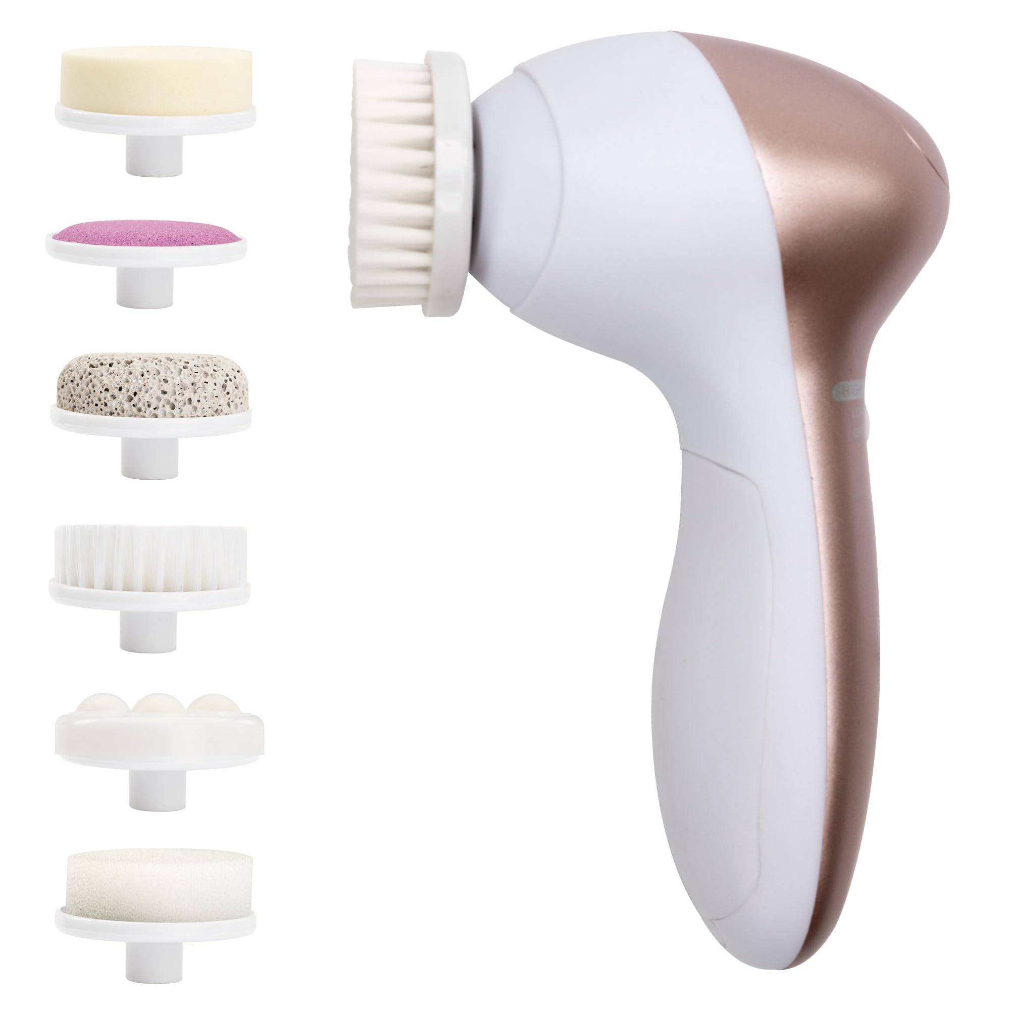 LIVIVO 7-in-1 Facial Cleansing Brush – 7 Heads & 2 Speed Level Facial Brush | Face Scrub Brush for Cleansing and Exfoliating - Face Cleansing Brush - Electric Facial Brush Scrubber Face Exfoliator Brush