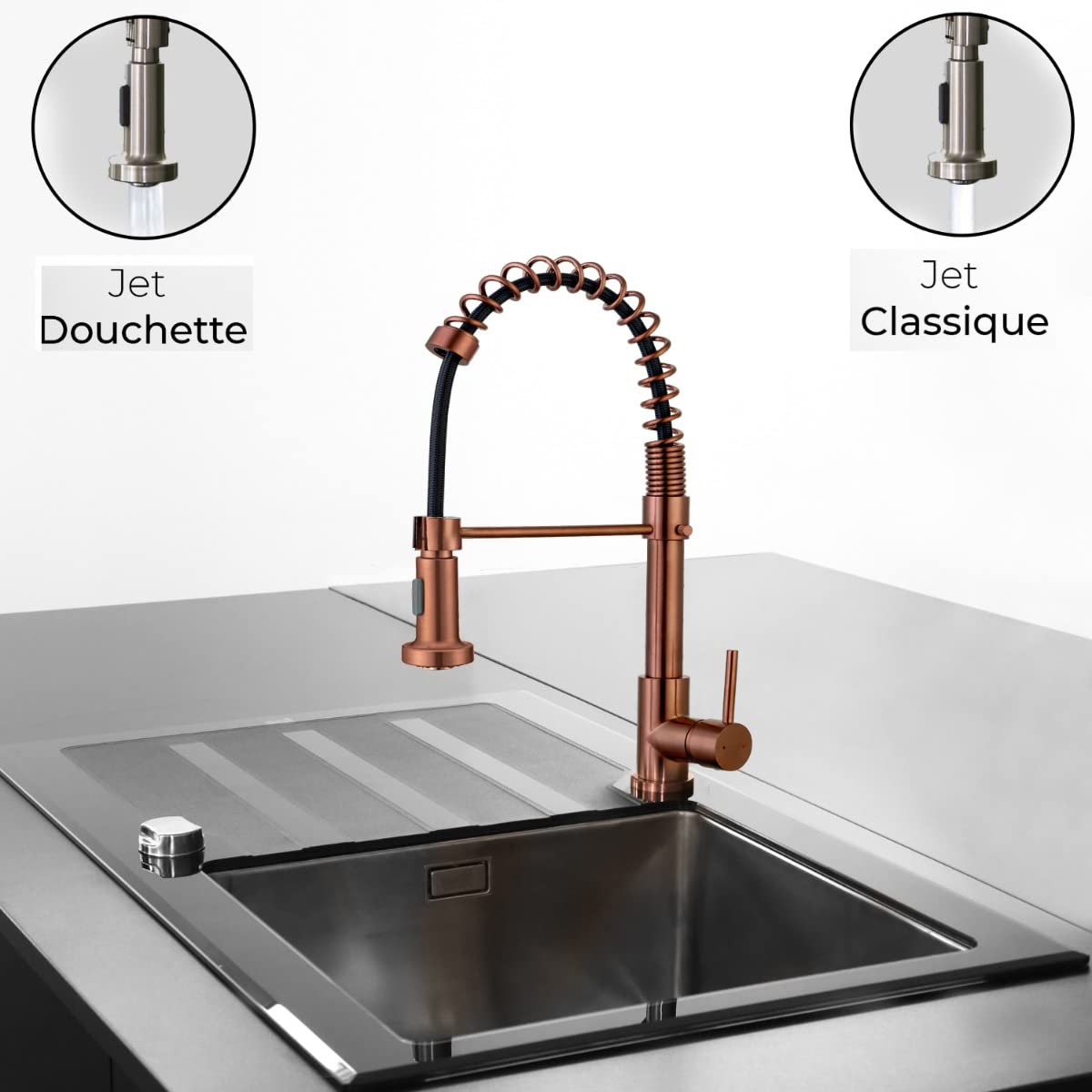 Essebagno Rubinetto Plimo con doccetta in rame