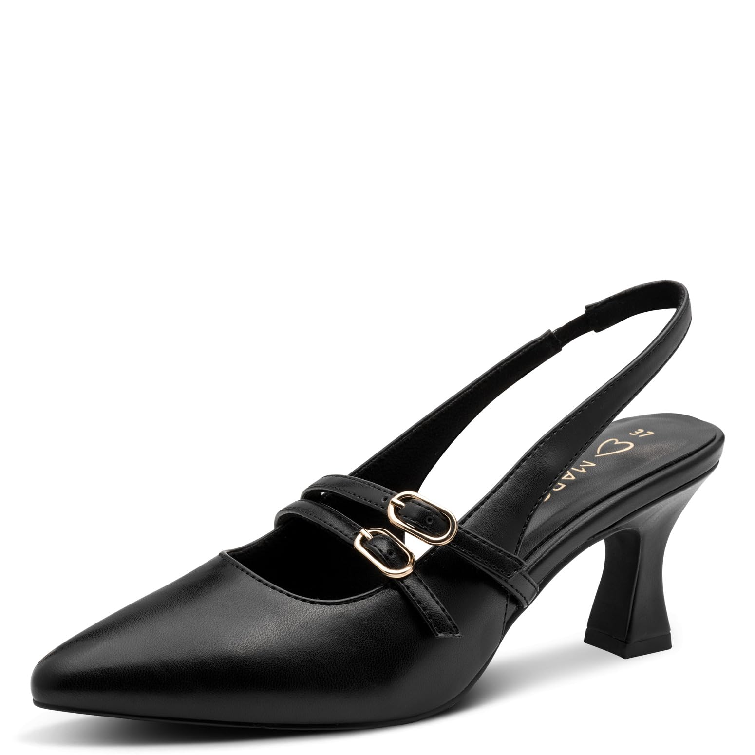 MARCO TOZZI Women Pumps Soft Feel Me Footbed Soft Lining Vegan Modern, Black (Black), 5.5 UK