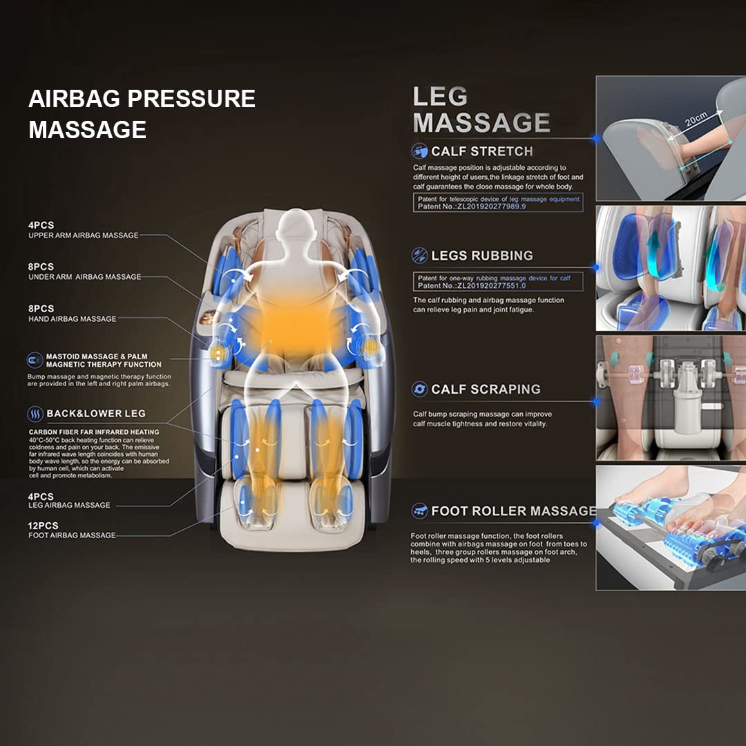 Indo Best Tranquil 4D Massage Chair | Bluetooth connectivity zero gravity | Home Collection for Full Body with 18 auto welfare programs. Body stretch, rollers, heating, knead, back rest Indo Best Tranquil 4D Massage Chair | Bluetooth connectivity zero gravity | Home Collection for Full Body with 18 auto welfare programs. Body stretch, rollers, heating, knead, back rest