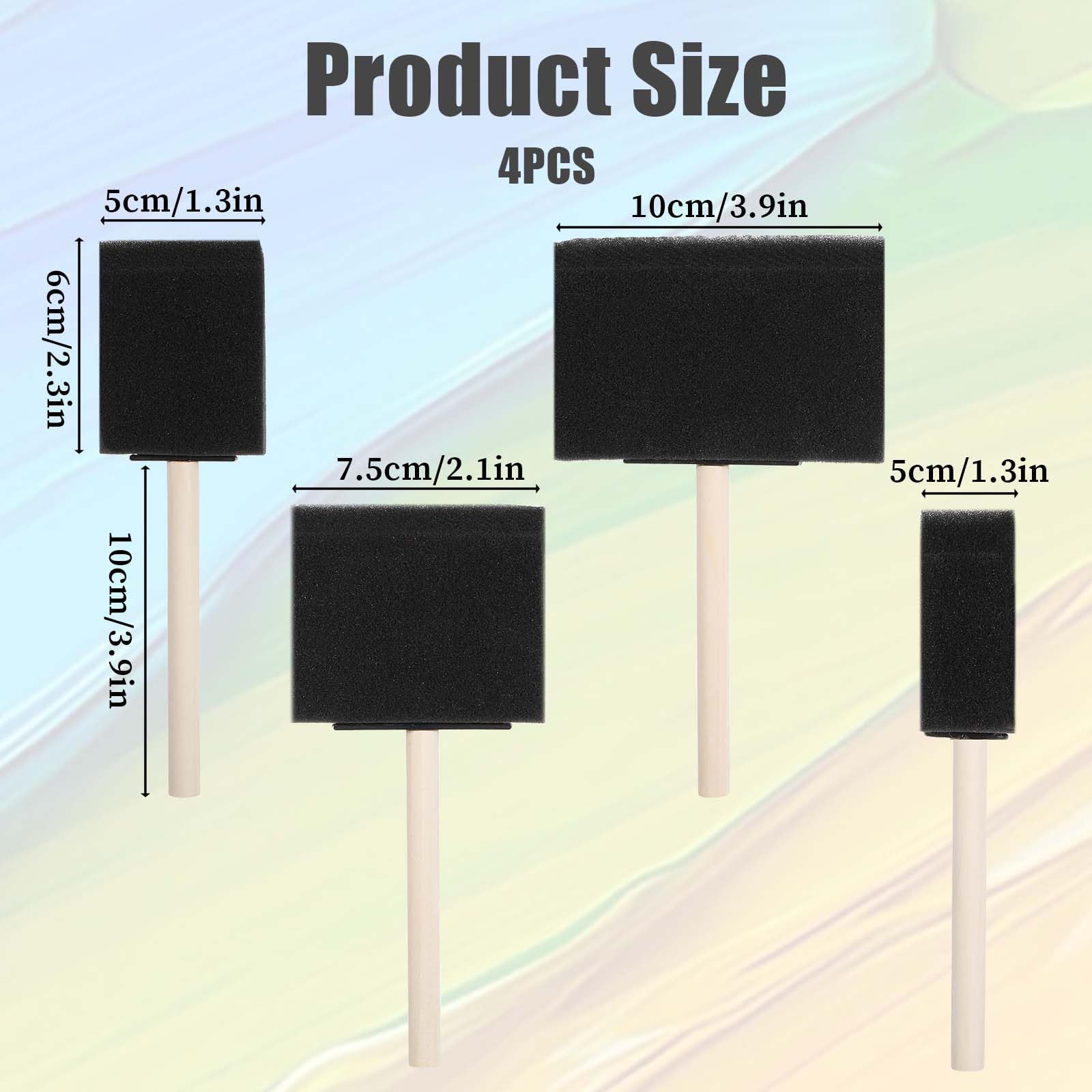 24 Pcs Foam Brush Set, Foam Paint Brushes, Wood Handle Sponge Brushes