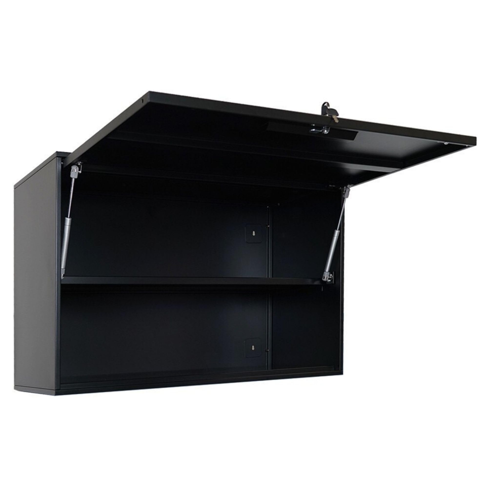 PROREGAL Armoire à Outils Elephant Murale verrouillable en métal Suspendue 55x80x40cm 2 Niveaux en Acier avec revêtement en Poudre Noire 40cm de Profondeur