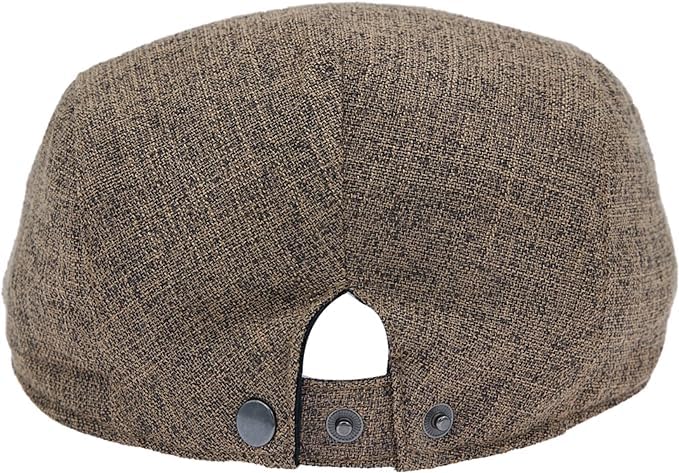 Image of Men's Cotton-Hemp Blend Newsboy Cap - Lightweight Summer Flat Cap for Driving & Outdoor Style