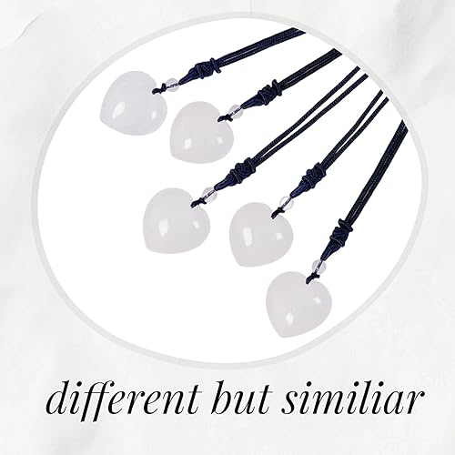 Miniatura 5 de EDEN'S CALL Collar con colgante de corazón de piedra de cristal tallada a mano para mujer, colgante de cuarzo curativo con cordón ajustable