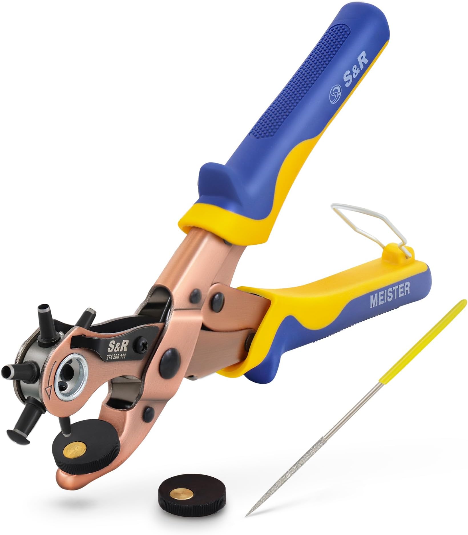 S&R Set Punzoni Per Cuoio 9 Pz 2-10mm – Made In Germany, Qualità Professionale In Pratica Scatola Plastica