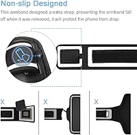 Vista 4 de Brazalete para iPhone 17 16 Pro, JEMACHE Gym Workouts Running Arm Band para iPhone 17/16/15/14/13/12 Pro (negro)