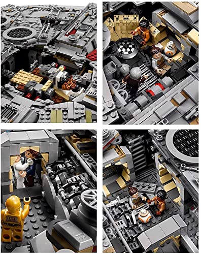 YPZ Technic Star Wars Millennium Falcon Starship Model with Display Stand, 7528 Parts Large Spaceship Building Set… – Bild 5